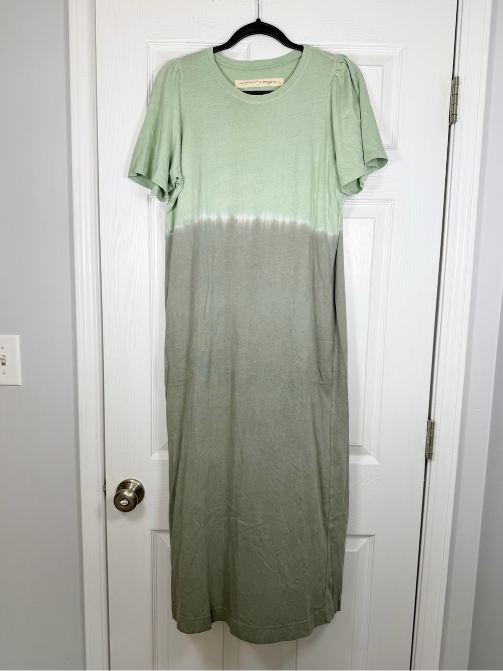 Raquel Allegra Size 2 (M) • Maxi Dress Green Tie Dye Cotton Boho.